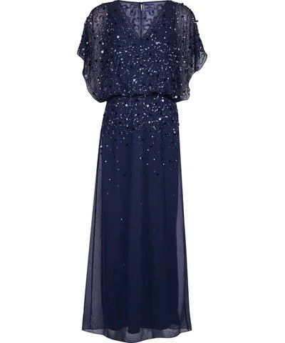 Overstock Danielle Navy Maxi Dress
