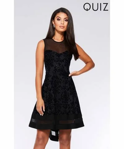Warehouse Sale Floral Mesh Dip Hem Dress
