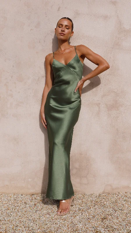 Hurry In Gisella Maxi Dress - Olive