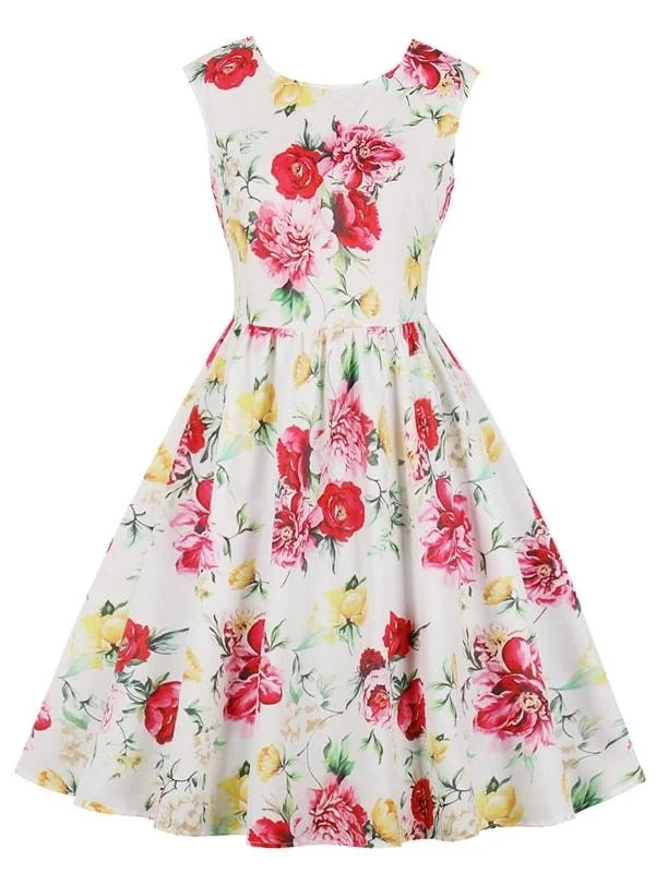 Early Bird Discount 50s Floral Print Dress