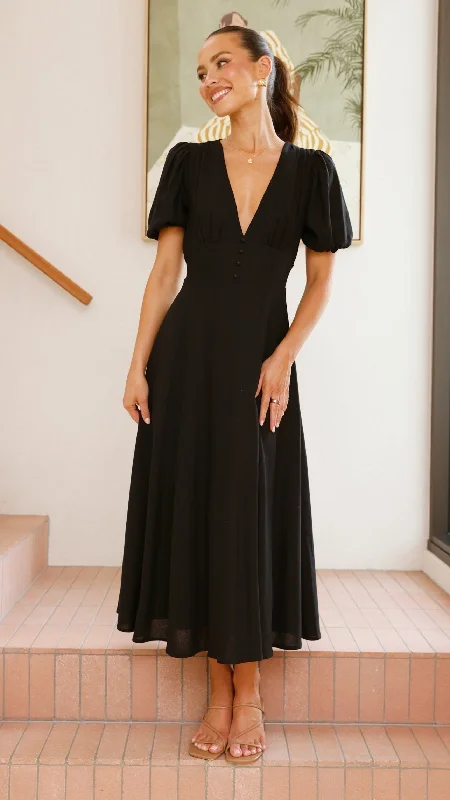Amazing Deals Melea Midi Dress - Black