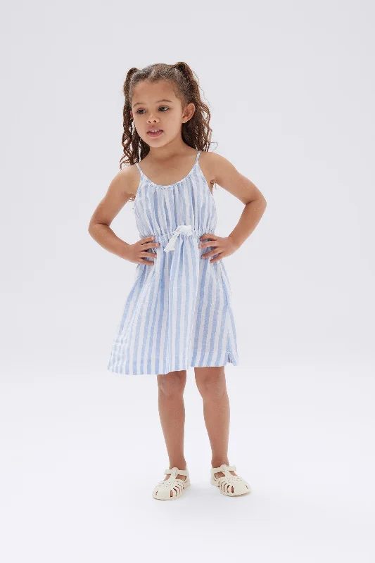 Seasonal Clearance Kids Recess Linen Stripe Dress