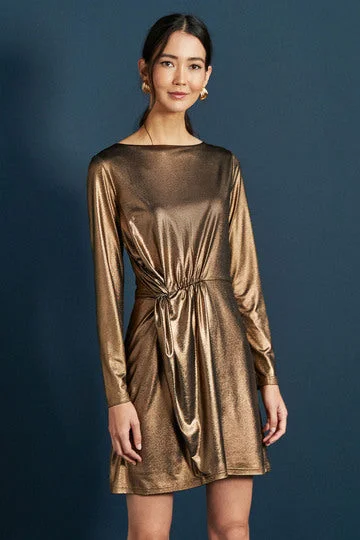 Price Drop Mettalic Twist Dress
