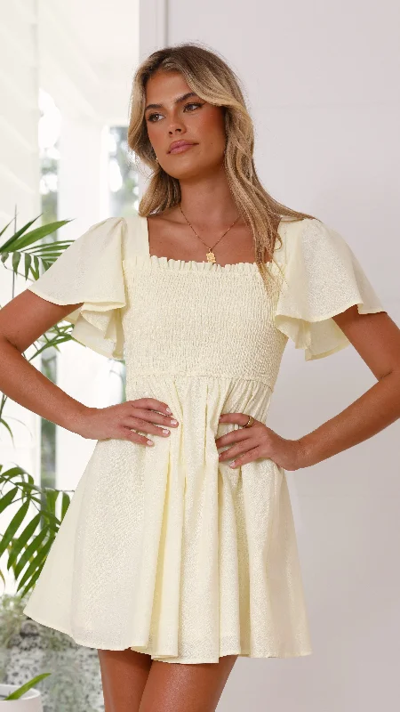 Members Only Molly Mini Dress - Baby Yellow