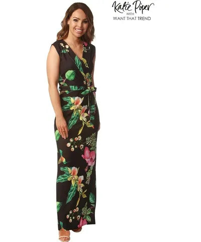 Big Discounts Floral Wrap Maxi Dress