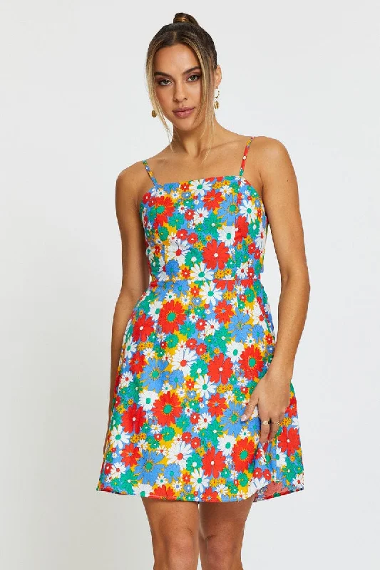 Deal Dash Print Mini Dress Sleeveless
