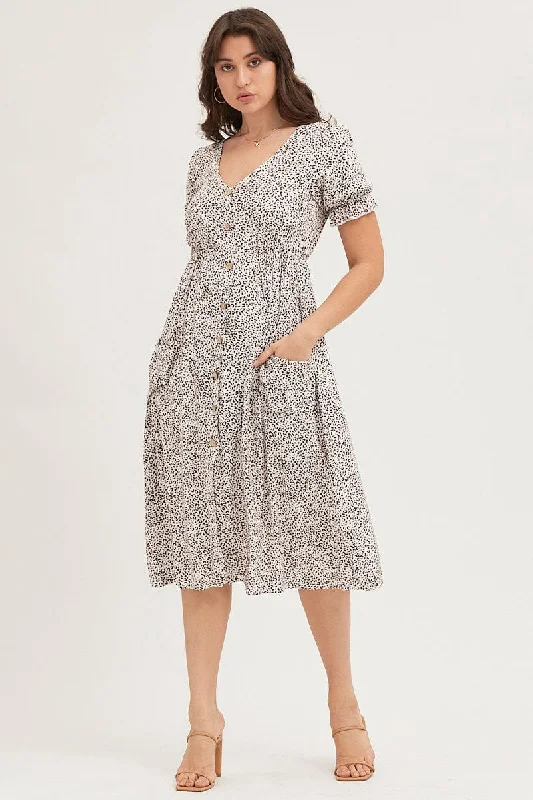 Exclusive Online Offer Print Midi Dress