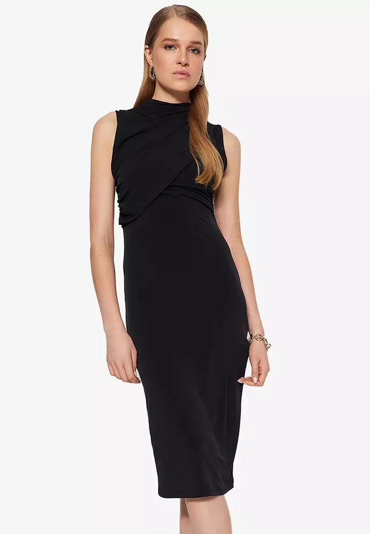 Price Reduction Bodycon Slim Fit Knit Dress Black