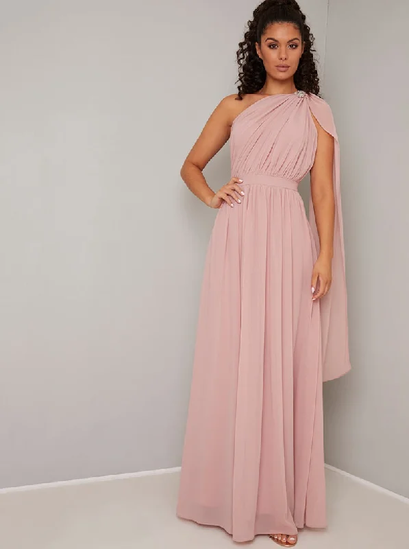 Price Rollback Petrina One Shoulder Embellished Maxi Dress