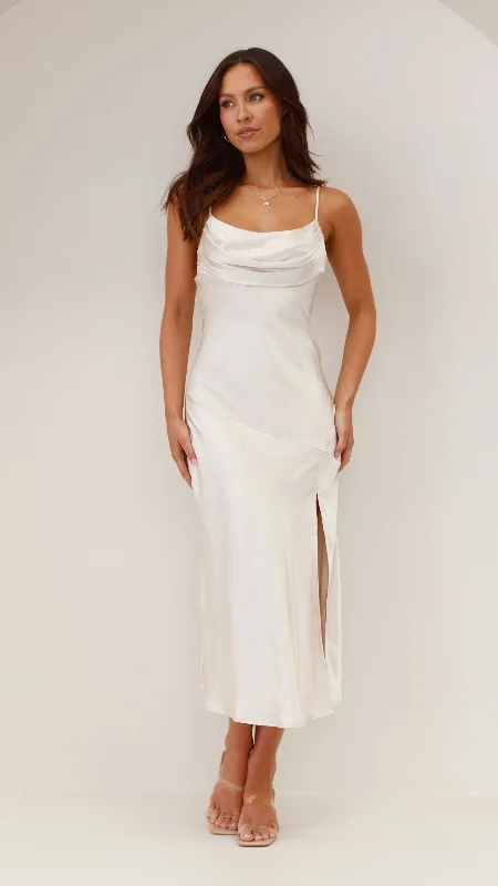 Stock Clearance Celina Midi Dress - Champagne