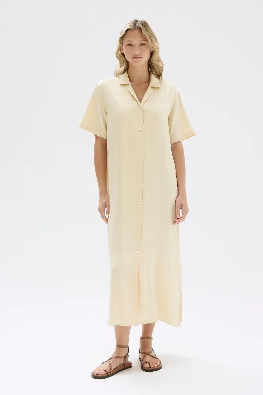 Act Now Silk Resort Shirt Dress
