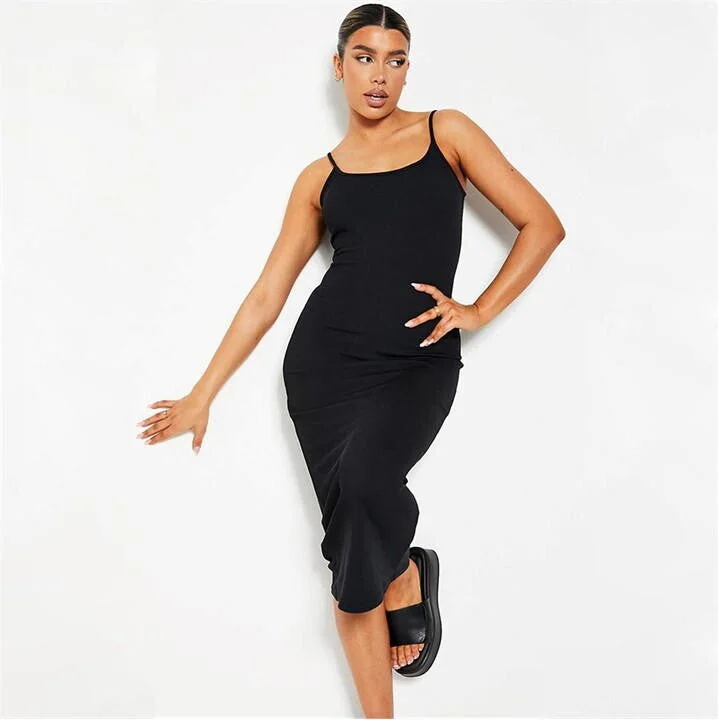 Super Sale Ribbed Scoop Neck Cami Maxi Dress