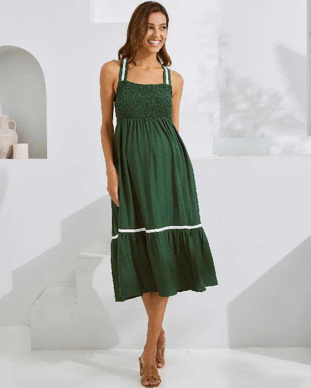 Loyalty Reward Meliza Maternity Party Dress in Emerald