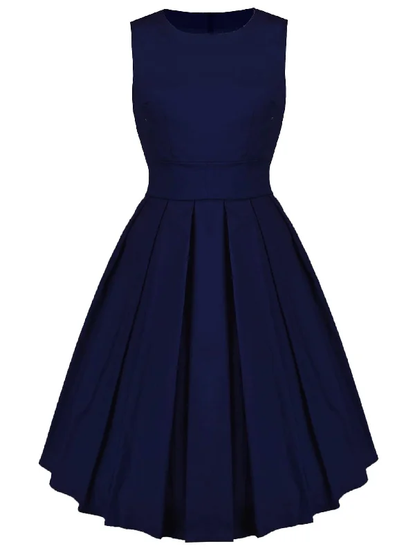 Low Prices 50s Knot Zip Back Dress
