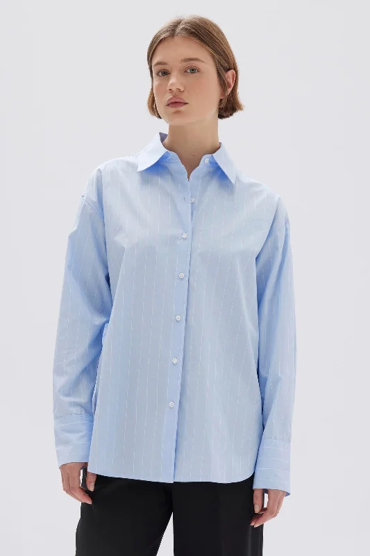 Price Fest Womens Otis Poplin Stripe Shirt