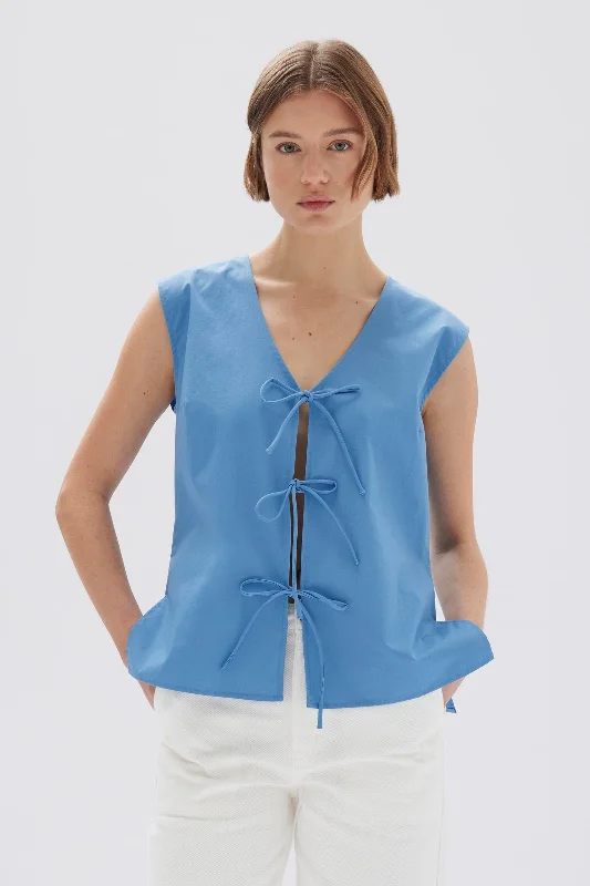 Act Fast Ollie Poplin Tie Top