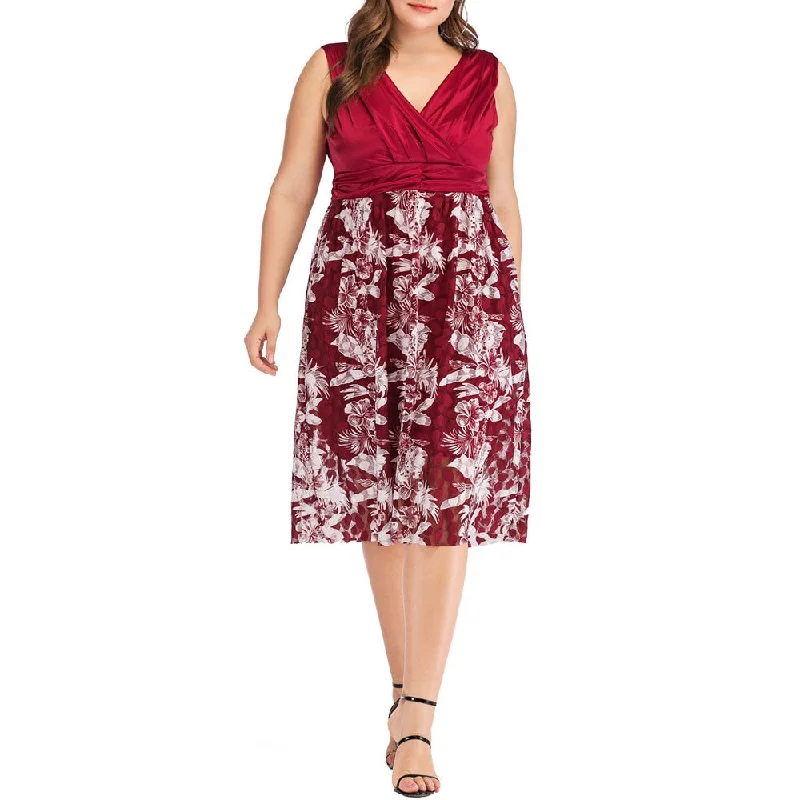 Unbeatable Prices Plus Size Women Summer Print Vest Dress Sleeveless A-Line Pleated High Wasit Knee-Length Sexy Summer Dress Casual Vestidos 2019