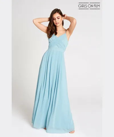 Hurry In Chiffon Strappy Back Maxi Dress