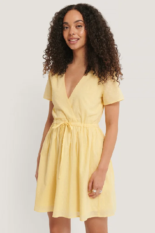Deal Dash Dobby Drawstring Cotton Mini Dress
