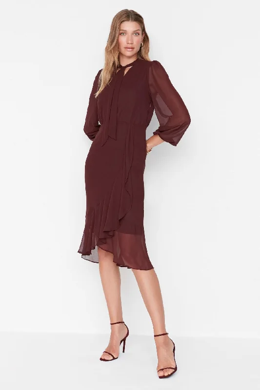 New Deals Plum Wrap Over Dress