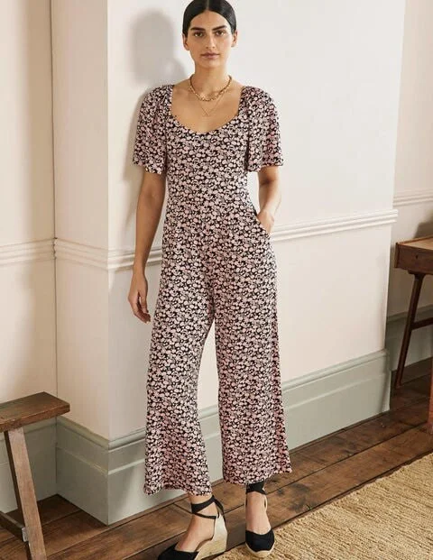 While Supplies Last Flutter Sleeve Jersey Jumpsuit