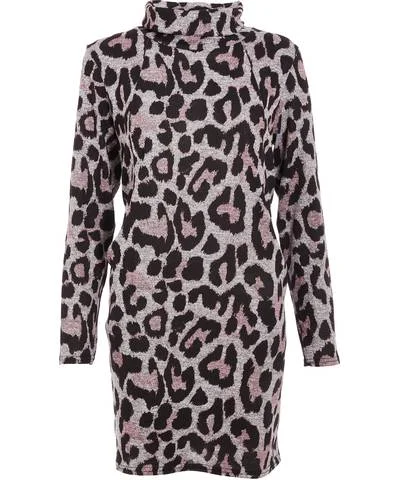 Super Deal Grey Cowl Neck Shift Dress