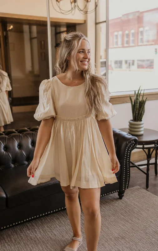 Deal Dash SHERILYN CREAM BABYDOLL DRESS BY IVY & CO